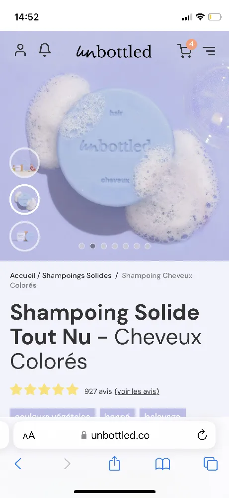 Coucou J’utilise les shampoings de la marque Unbotted. Le