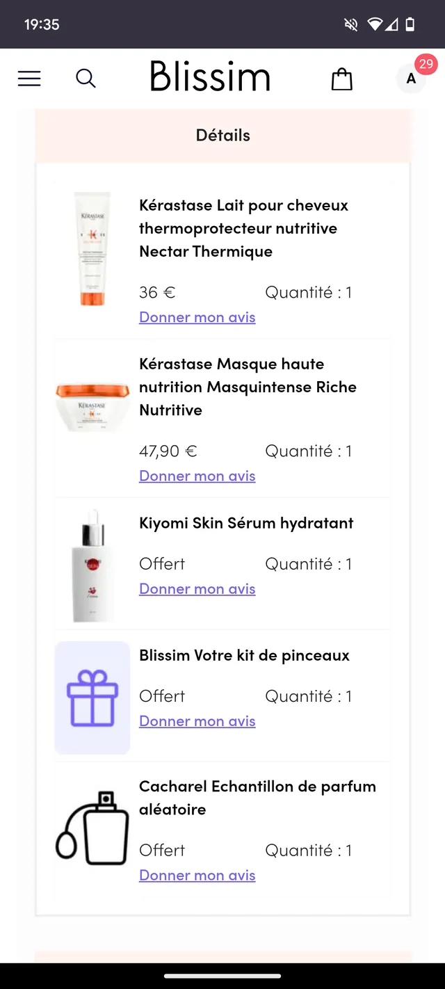 Encore une commande mais cette fois ci offerte par mon mari,