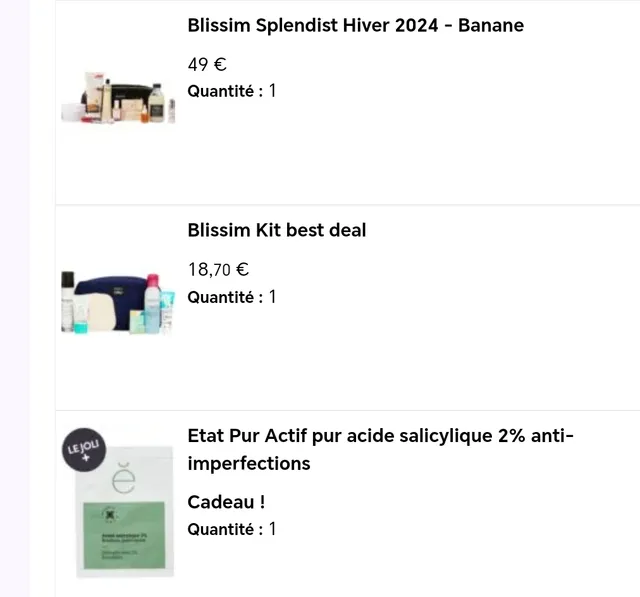 Commande shop du jour (et oui, même en vacances comme ça je