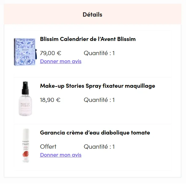 J'hésitais au départ pour le calendrier, au final je l'ai