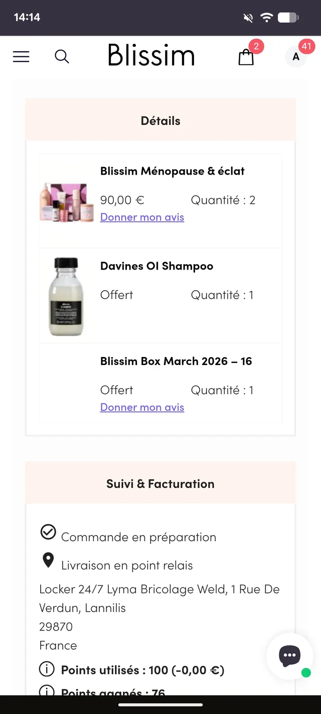 ça c'est fait, une pour moi, une pour ma mère, on verra ce
