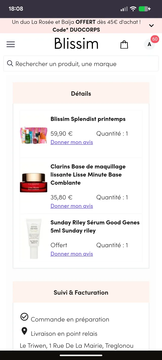 commande shop faite, j'ai préfère payé les frais de ports