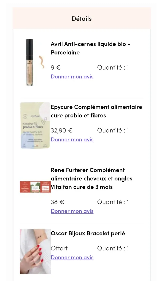Commande du mois d'octobre. Très peu de besoin beauté mais