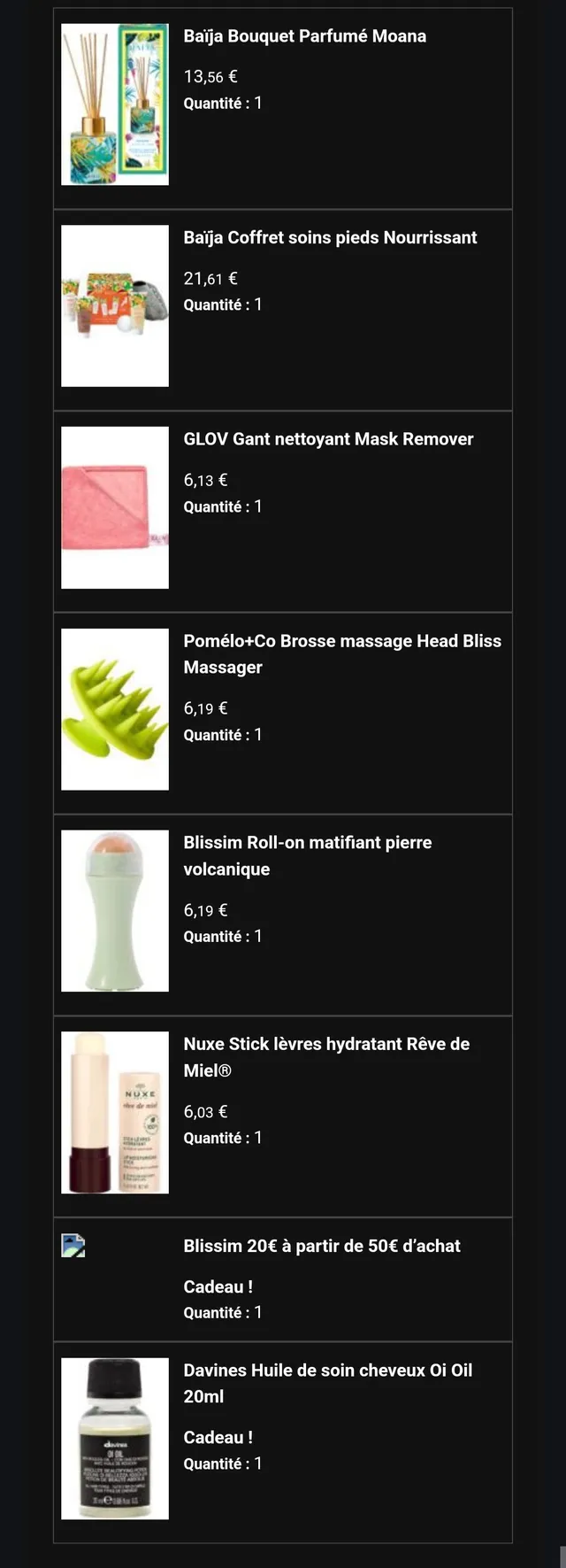 Calendrier commandé hier, mais comme il ne donnait droit à