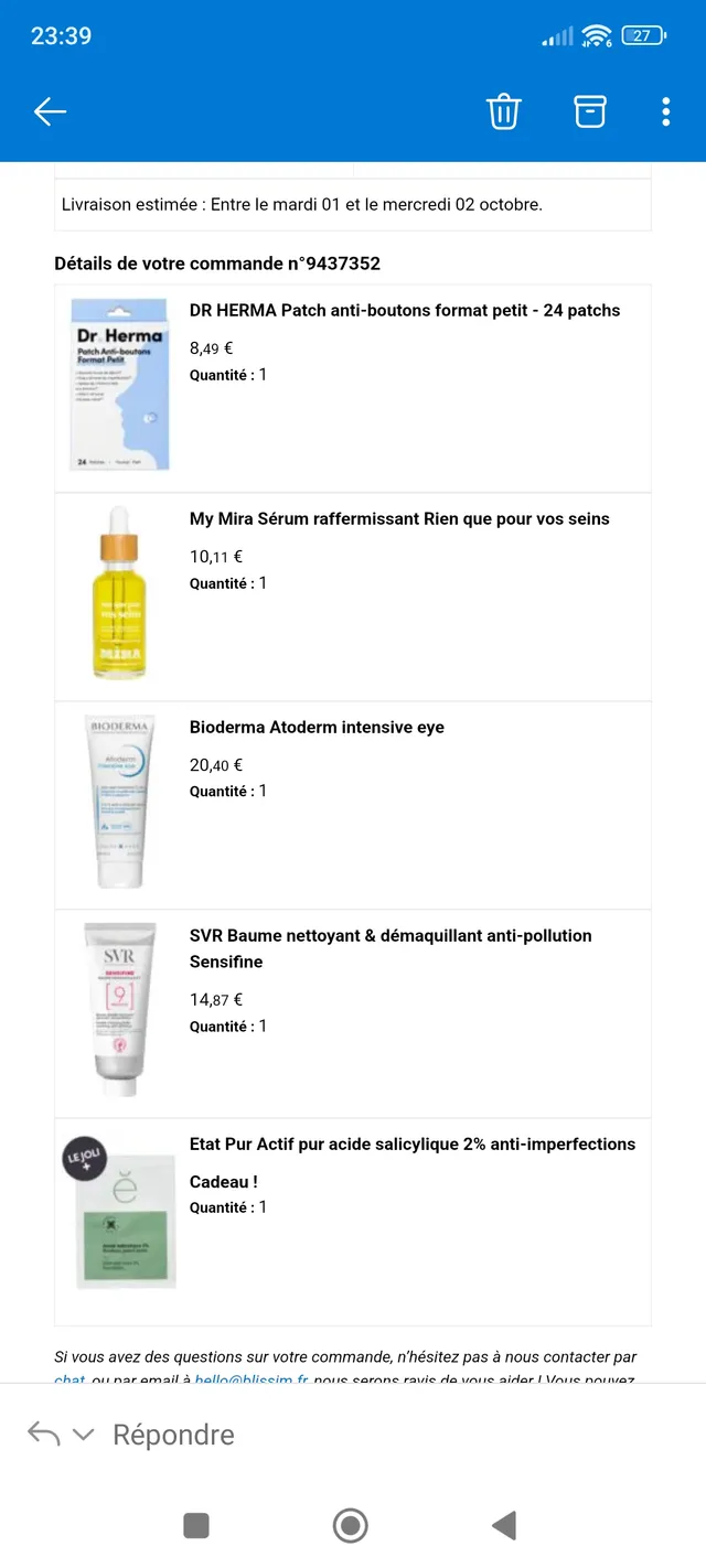 Et voilà, petite commande de passee. Je connais l'huile de