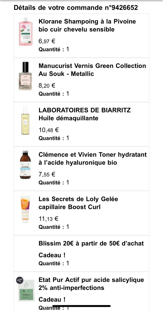 commande de réassort et je continue mes essais de