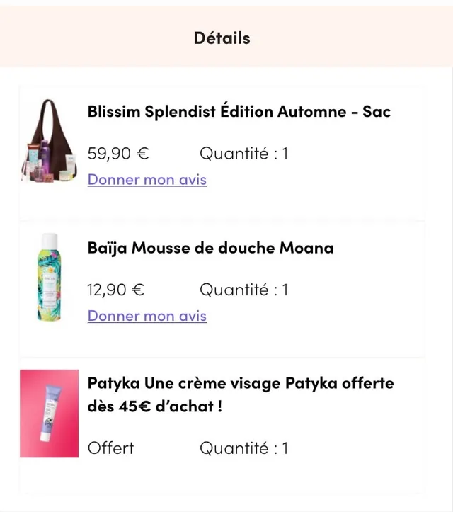Commande de cette jolie Splendist faite… en deux fois. J’ai