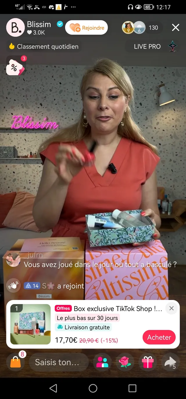 J'ai participé au live tiktok de Blissim et je suis ravie de